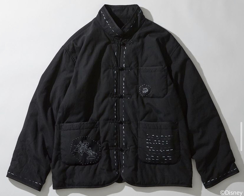  Porter Classic - DISNEY MICKEY MOUSE / PORTER CLASSIC OHARIKO COLLECTION ALOHA CHINESE JACKET - BLACK - 