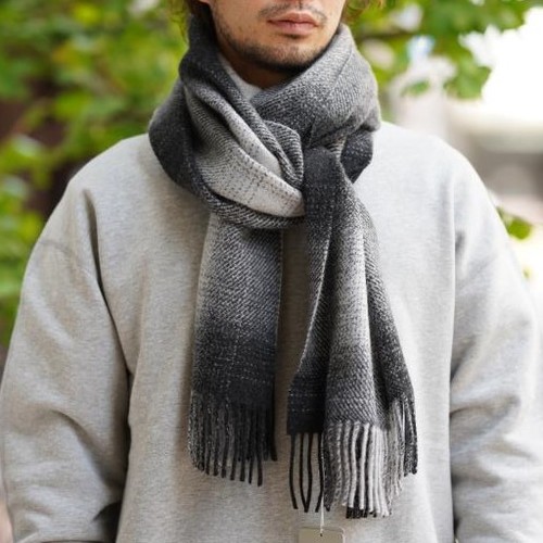  Joshua Ellis - Cashmere Scarf - Tweedy Ombre Charcoal