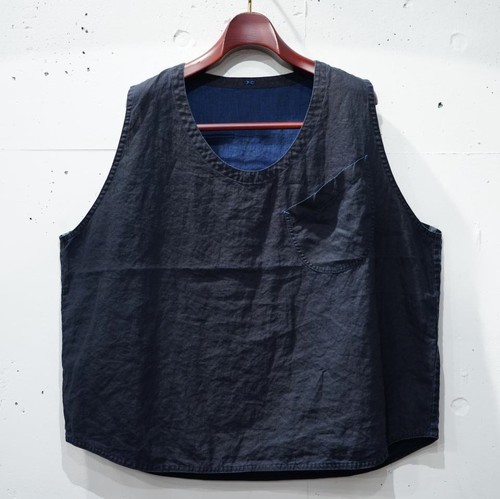  Porter Classic - FERMER'S LINEN VEST - INDIGO