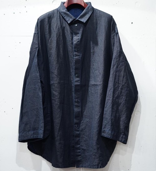  Porter Classic - FERMER'S LINEN SHIRT JACKET - INDIGO