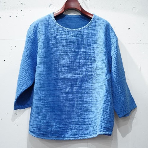  Porter Classic - SASHIKO LINEN PREMIUM SWEAT SHIRT - BLUE