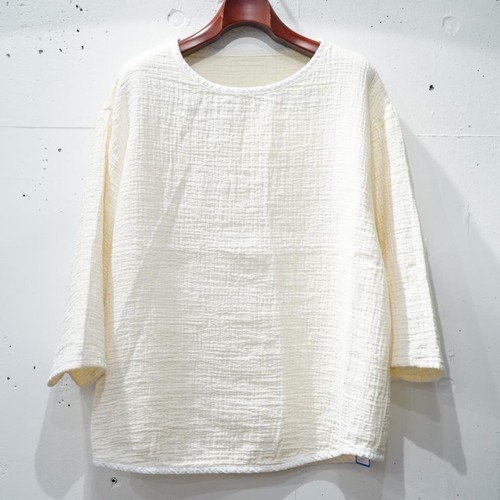  Porter Classic - SASHIKO LINEN PREMIUM SWEAT SHIRT - WHITE