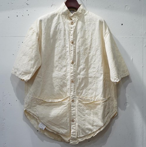  TENDER Co. - 443 S/S COMPASS POCKET SHIRT / BEEKEEPER'S CHECK COTTON CALICO - RINSED ECRU