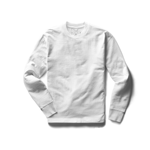 REIGNING CHAMP - MIDWEIGHT JERSEY LONG SLEEVE - WHITE