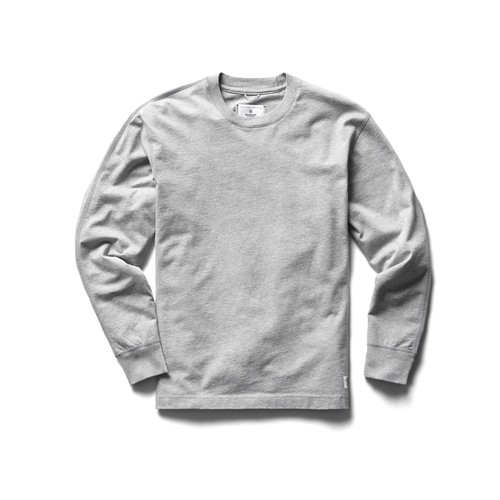  REIGNING CHAMP - MIDWEIGHT JERSEY LONG SLEEVE - HEATHER GREY
