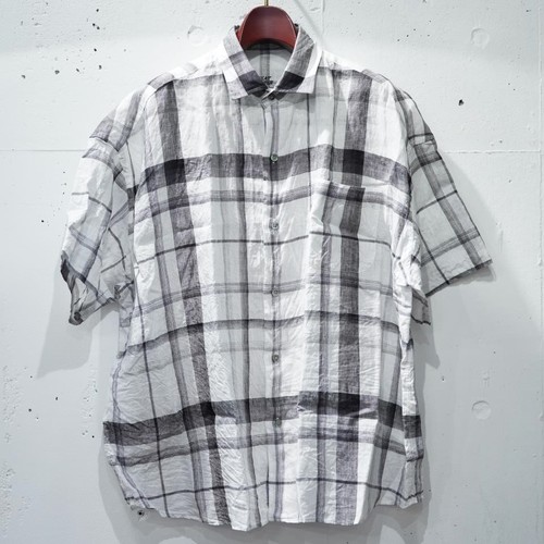  Porter Classic - BEAT WRITER SHIRT (LEGGIUNO GHIBLI SOFT LINEN) - BLACK CHECK