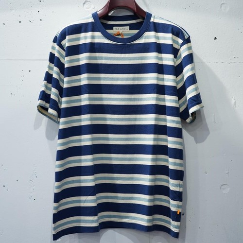 FAR AFIELD - Canedo Stripe T-Shirt - Navy/Tourmaline