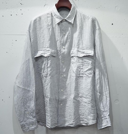  Porter Classic - ROLL UP LINEN SHIRT (LEGGIUNO GHIBLI SOFT LINEN) - GRAY