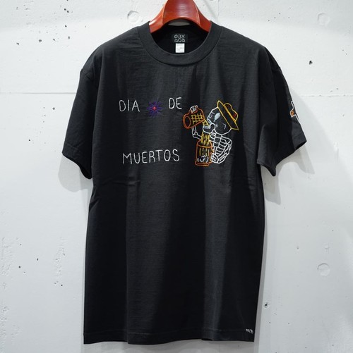  OAXACA - S/S TEE / Day of the Dead Drink Skull - BLACK