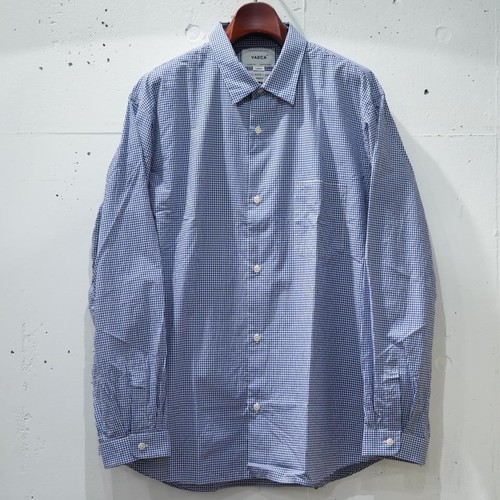  YAECA (MEN) - BUTTON SHIRT / WIDE - BLUE CHECK