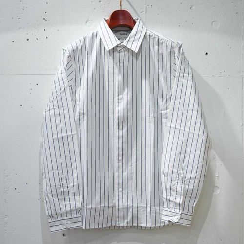  YAECA (MEN) - COMFORT SHIRT / STANDARD - BLUE STRIPE