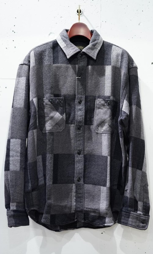 HARRY'S 【 SUGAR CANE GRADATION PATCH WORK WORK SHIRT BLACK ( Tops